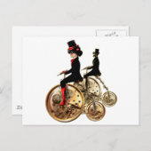 Carte Postale Steampunk man femme penny farthings cadeaux par Le (Devant / Derrière)