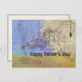 Carte Postale Steampunk Mécanique Edison Light Bulb Architect (Devant / Derrière)