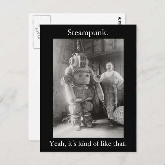 Carte Postale Steampunk. Oui, c'est un peu comme ça. v2 (Devant / Derrière)