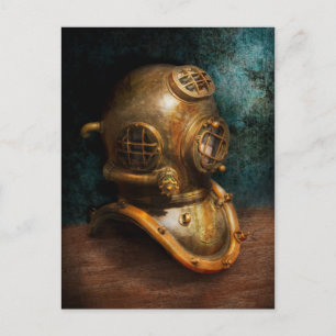 Carte Postale Steampunk - Plongée - Le casque de plongée