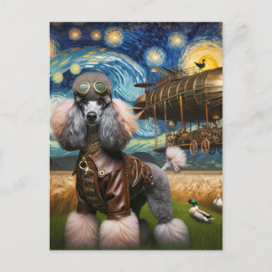 Carte Postale Steampunk Poodle et Canards Van Gogh