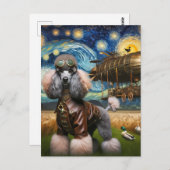 Carte Postale Steampunk Poodle et Canards Van Gogh (Devant / Derrière)