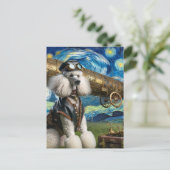 Carte Postale Steampunk Poodle Pilote Van Gogh (Debout devant)