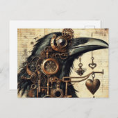 Carte Postale Steampunk Raven (Devant / Derrière)