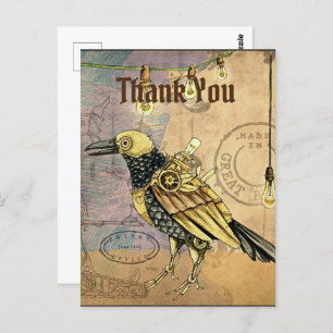 Carte Postale Steampunk Raven Merci