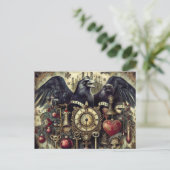 Carte Postale Steampunk Raven Poe Surreal Collage (Debout devant)