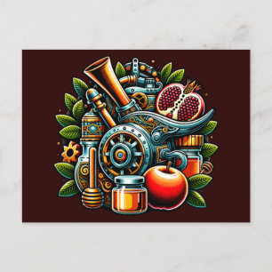 Carte Postale Steampunk Rosh Hashanah