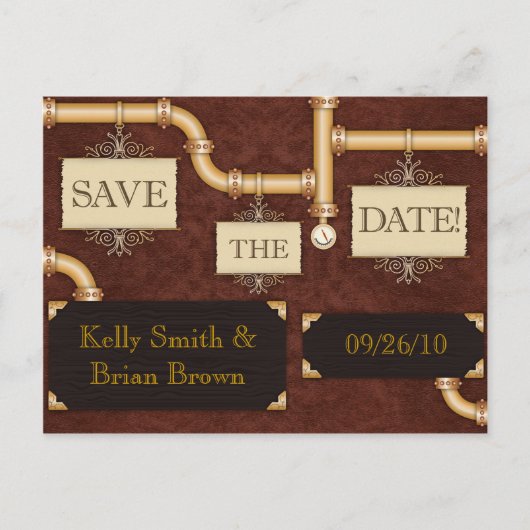 Carte postale Steampunk Save-The-Date (Devant)