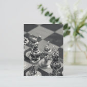 Carte Postale Steampunk Silver Chess Pièces (Debout devant)