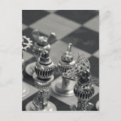 Carte Postale Steampunk Silver Chess Pièces (Devant)