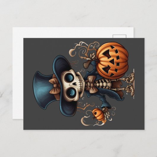 Carte postale Steampunk Skeleton (Devant / Derrière)