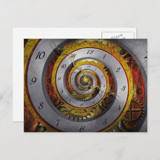 Carte Postale Steampunk - spirale - temps infini (Devant / Derrière)