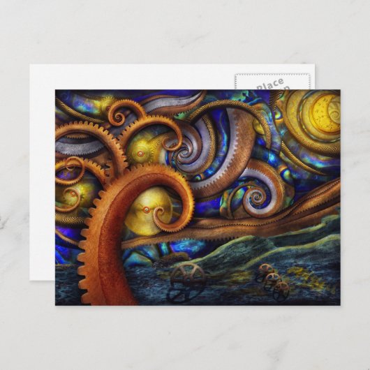 Carte Postale Steampunk - Starry night (Devant / Derrière)