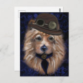 CARTE POSTALE STEAMPUNK TERRIER AUSTRALIEN (Devant / Derrière)