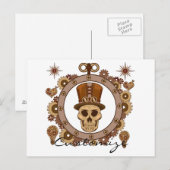 Carte Postale Steampunk Thème Top Hat Skull Thunder_Cove (Devant / Derrière)