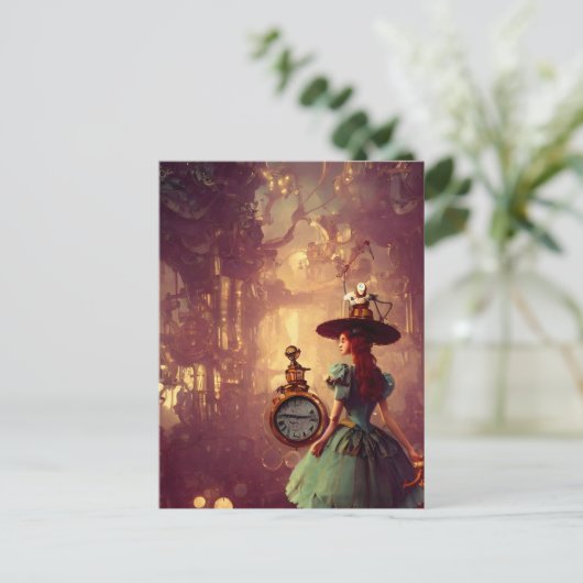 Carte postale Steampunk Time Keeper Lady (Debout devant)