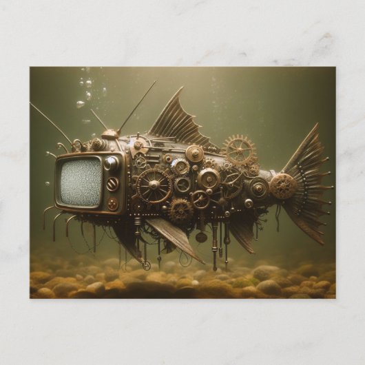 Carte Postale Steampunk TV Catfish (Devant)