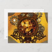 Carte Postale Steampunk, une horloge géniale (Devant / Derrière)
