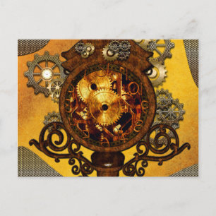 Carte Postale Steampunk, une horloge géniale