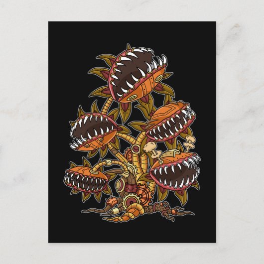 Carte Postale Steampunk Victorian Carnivore Plante Vénus Fly (Devant)