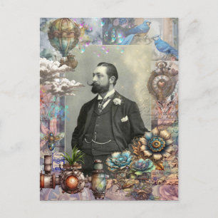 Carte Postale Steampunk Victorian Man et son rêve.