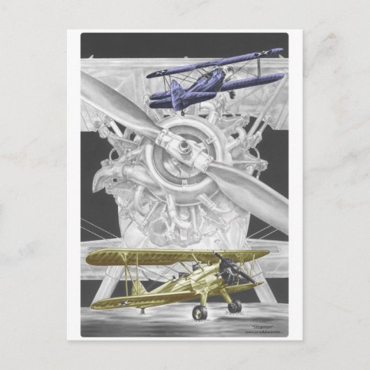 Carte Postale Stearman Biplane (Devant)