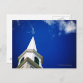 Carte Postale Steeple de l'église de la Nouvelle-Angleterre avec (Devant / Derrière)