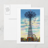 Carte Postale Steeplechase Park Parachute Jump Jump Heure de Jou (Devant / Derrière)