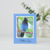Carte Postale Steller's Jay Painting - Art original pour oiseaux (Debout devant)