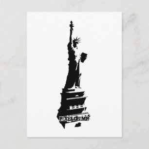 Carte Postale Stencil Liberty Black