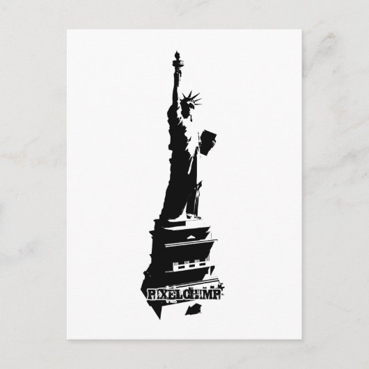 Carte Postale Stencil Liberty Black (Devant)