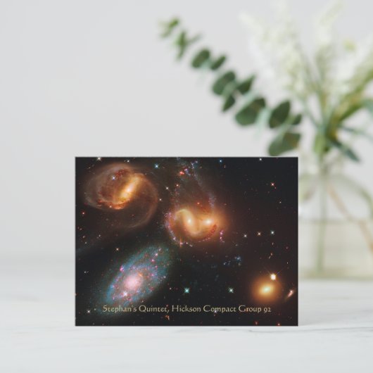 Carte Postale Stephans Quintet espace profond étoile galaxie clu (Debout devant)