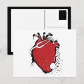 Carte Postale stéthoscope cardiaque anatomique (Devant / Derrière)