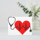 Carte Postale Stéthoscope Heartbeat (Debout devant)