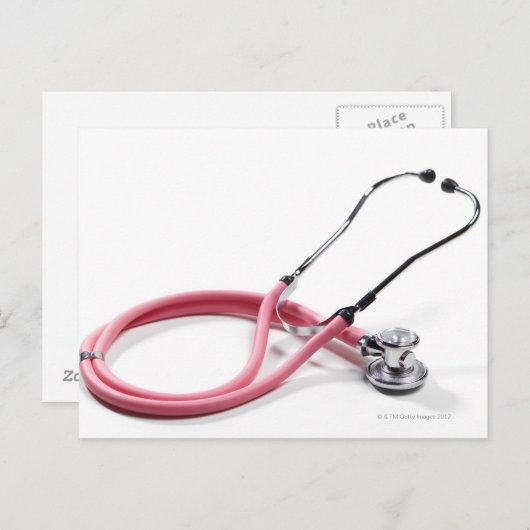 Carte Postale Stéthoscope rose (Devant / Derrière)