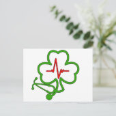 Carte Postale STÉTHOSCOPE shamrock AVEC HEARTBEAT (Debout devant)