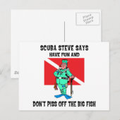 Carte Postale Steve SCUBA (Devant / Derrière)