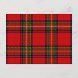 Carte Postale Stewart / Stuart tartan rouge vert plaid