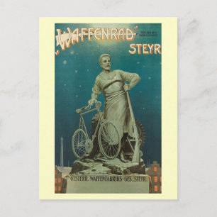 Carte Postale Steyr Waffenrad Bike Factory, c.1900 Vintage