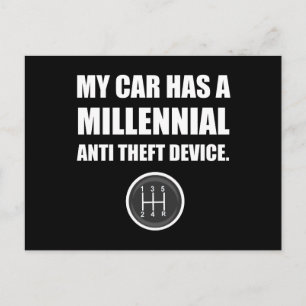 Carte Postale Stick anti vol Millennial Shift Funny