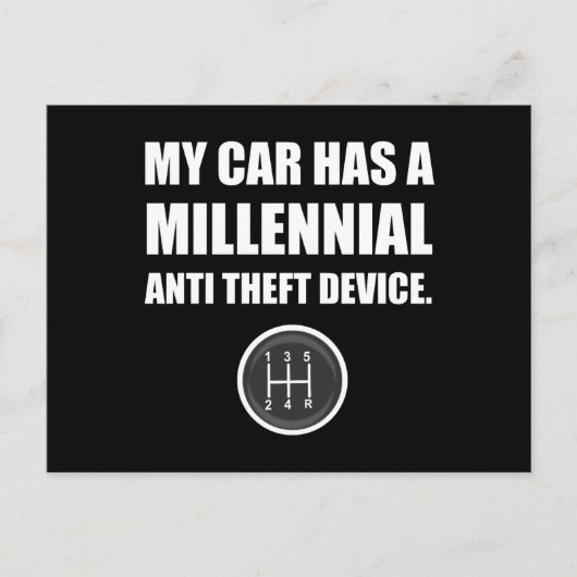 Carte Postale Stick anti-vol Millennial Shift Funny (Devant)