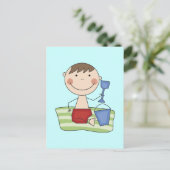 Carte Postale Stick Boy at Beach Tshirts et cadeaux (Debout devant)