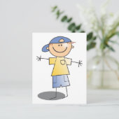 Carte Postale Stick Boy ~ Blue Ball Casquette (Debout devant)