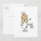 Carte Postale Stick Figure Angel T-shirts et cadeaux (Devant / Derrière)
