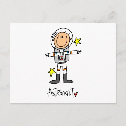 Carte Postale Stick Figure Astronaut T-shirts et cadeaux (Devant)