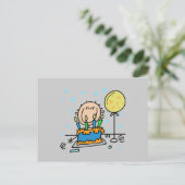 Carte Postale Stick Figure Boy Avec Cadeaux De Gâteau D'Annivers (Debout devant)