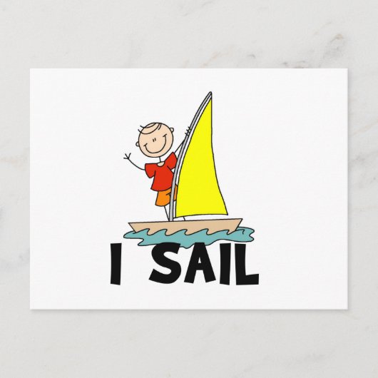 Carte Postale Stick Figure Boy I Sail (Devant)