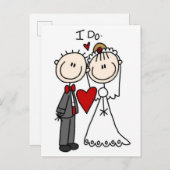 Carte Postale Stick Figure Bride & Groom Wedding Enregistrer la  (Devant / Derrière)