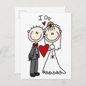 Carte Postale Stick Figure Bride & Groom Wedding Enregistrer la  (Devant / Derrière)