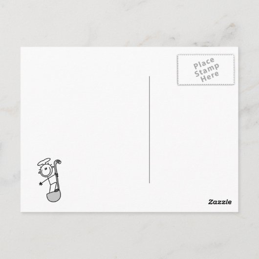 Carte Postale Stick Figure Chef Avec Lame (Dos)